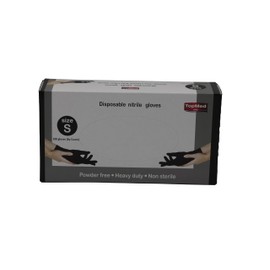 TOPMED ETS Nitrile Gloves Disposable Extra Strength Gloves Powder-Free Latex-Free, Non-Sterile Black 100-Count (Medium)