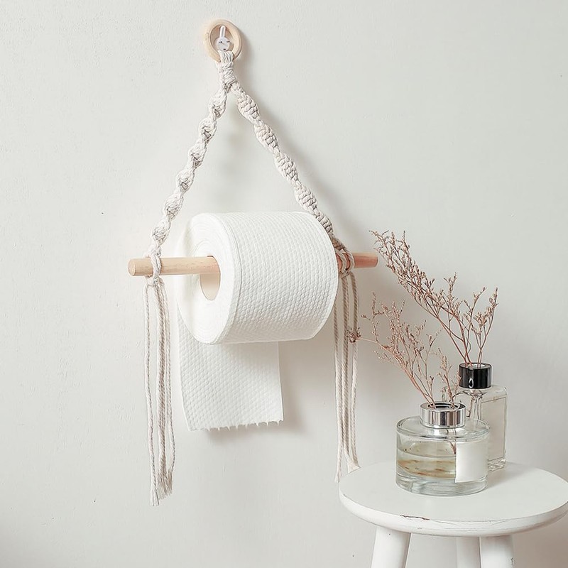 Cabilock 1 x Paper Towel Holder Woven Wall Hanging Macrame