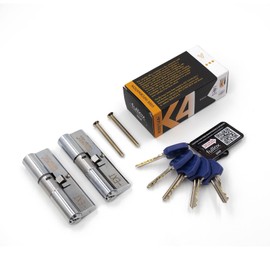 Fullex Kinetica+ K4 3* Keyed-Alike Euro Cylinder Door Locks - Chrome, 45/45 (90mm)