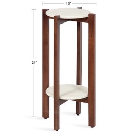 Kate and Laurel Moxley Round Wood Accent Table, 12x12x24, Walnut Brown