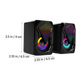 COHEALI 1 Pair USB Portable Computer Speaker Multi Purpose Fashionable Speaker for Home Office and Gaming Durable Design with Powerful Sound Compact Random Style
