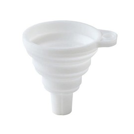 Mini embudo plegable de silicona para llenar botellas, embudo de cocina portátil, flexible, plegable, para líquido, aceite y polvo (blanco)