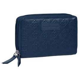 bruno banani 022052 Women's Genuine Leather Wallet, Wallet with RFID Protection, 2 Zip Compartments, blue