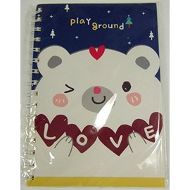 Playground Bear Spiral Bound Notebook (White)