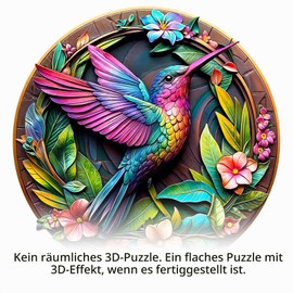 KaayeeWood Holzpuzzle Erwachsene,300 Teile Bunter Kolibri Holz Puzzle