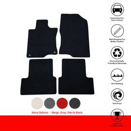 Floor Mats Compatible with 2009-2014 Acura TSX, Black Nylon Front Rear Flooring Protection Interior Carpets 4PC by IKON MOTORSPORTS, 2010 2011 2012 2013