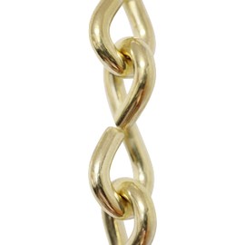 RCH Hardware CH-S50-06-PB-10 |5 Gauge Decorative Solid Steel Single Jack Fixture Chain | 10 Foot Increments | Polished Brass Finish