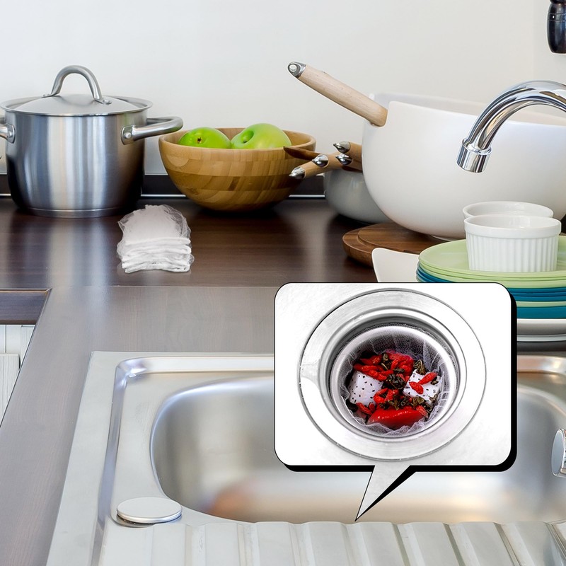 Suclain 500 Pcs Disposable Mesh Sink Strainer Bags, Elastic Kitchen