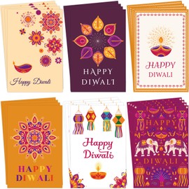ceiba tree Happy Diwali Cards Assortment Diwali Greeting Cards Bulk with Envelopes