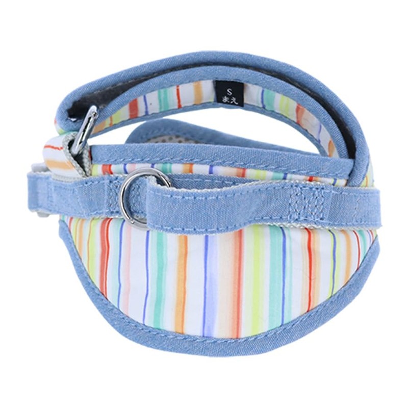 レインボー ハーネス | つけやすい ラクカチ 犬具 散歩 犬用ハーネス 虹色 夜間