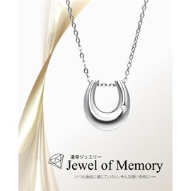 [Alles] Cremation Pendant Silver V925 & 2 Stainless Steel Chains, Hand Memorial Urn Necklace, Horseshoe, Small