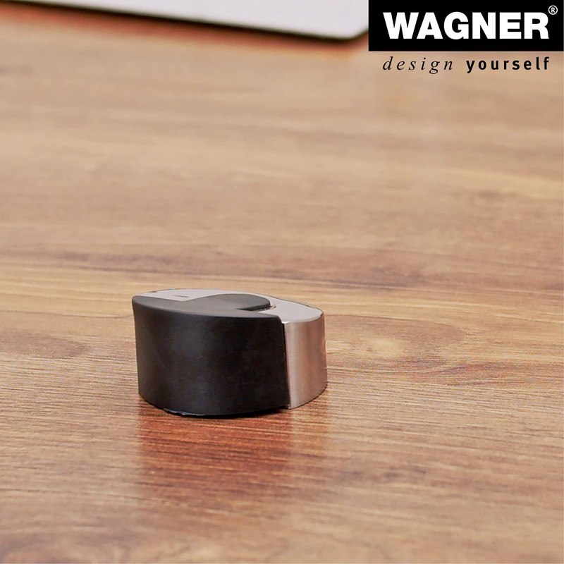 Wagner designer door stop, to screw in, brushed metal, thermoplastic