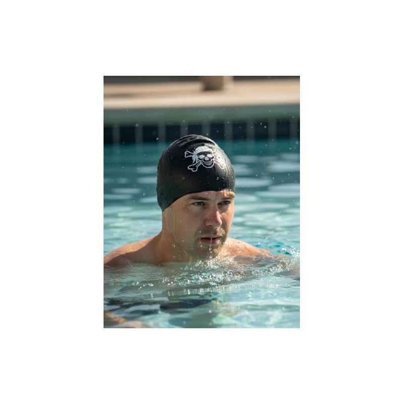 escualo Gorra para Natacion Unisex Adulto Modelo Calavera (Silicon) Impermeable,
