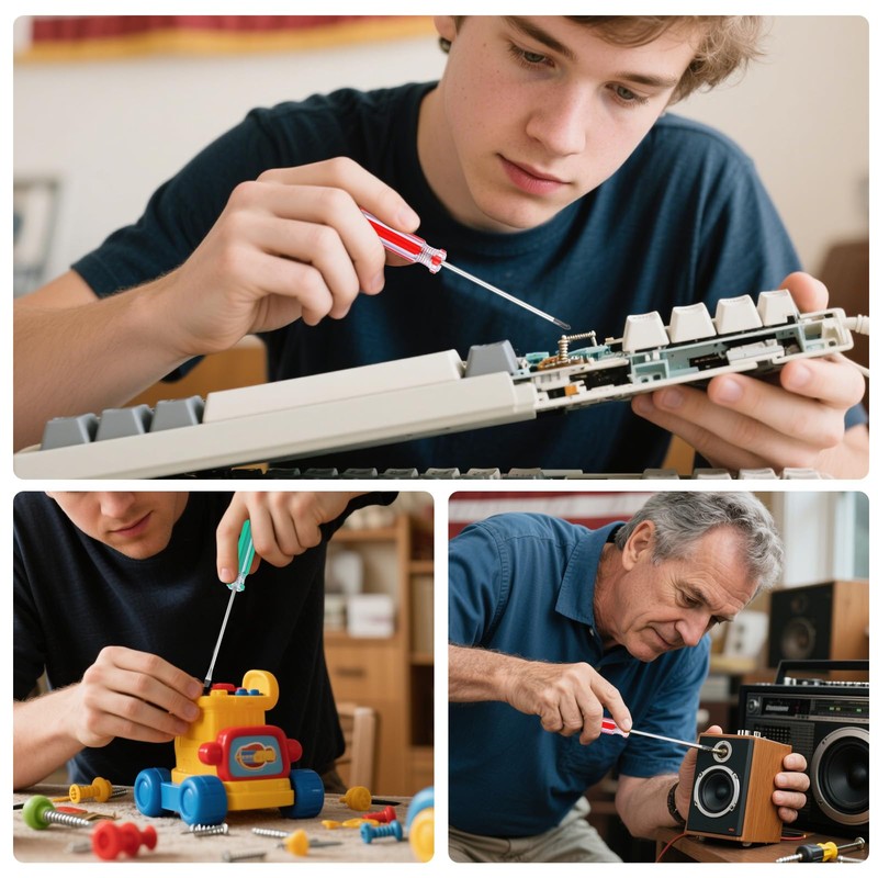 Magnetic Screwdriver Set, Small Screwdriver Tool ​flat Head and Phillips