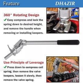 DHAZIR 66784 Stud Mount Valve Spring Compressor Removal Tool Fit for All 3/8'' 7/16'' Rocker Studs, Valve Spring Remove Install Tool