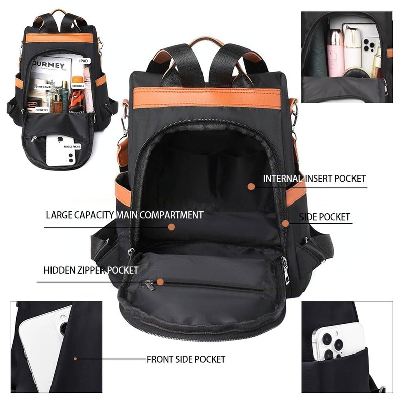 Eshow Women's Backpack Nylon Shoulder Bag Small Casual Backpacks for