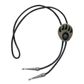 ARTICAL HEART Vintage Silver Bear Paw Western Wildlife Cowboy Rodeo Bolo Tie