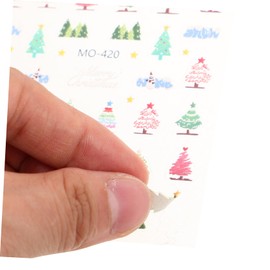 Healeved 10 Sheets Christmas Nail Art Stickers Embossed Snowflake Santa Claus Nail Decals Holiday Manicure Decorations for Women Natural Artificial