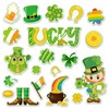JarThenaAMCS 20Pcs St. Patrick's Day Thick Gel Clings Cartoon Lucky
