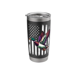 Duck Hunting | Hunter Theme, Waterfowl Hunting American Flag Stainless Steel Insulated Tumbler