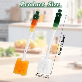2PCS 5-in-1 Multifunctional Cleaning Brush, Cup Lid Crevice Cleaning Tools, 360° Flat Angle Cleaning Brush, U-Shaped Silicone Brush for Hanging Storage, Portable Bottle Cleaning Brush for Home Kitchen