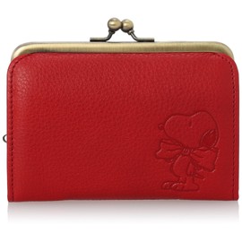 Nadaya No. 73271 Peanuts Gentle Dog Wallet, Long Wallet, Women's, Coin Purse, Snoopy Leather, Lightweight, Cowhide Leather, Made in Japan, red