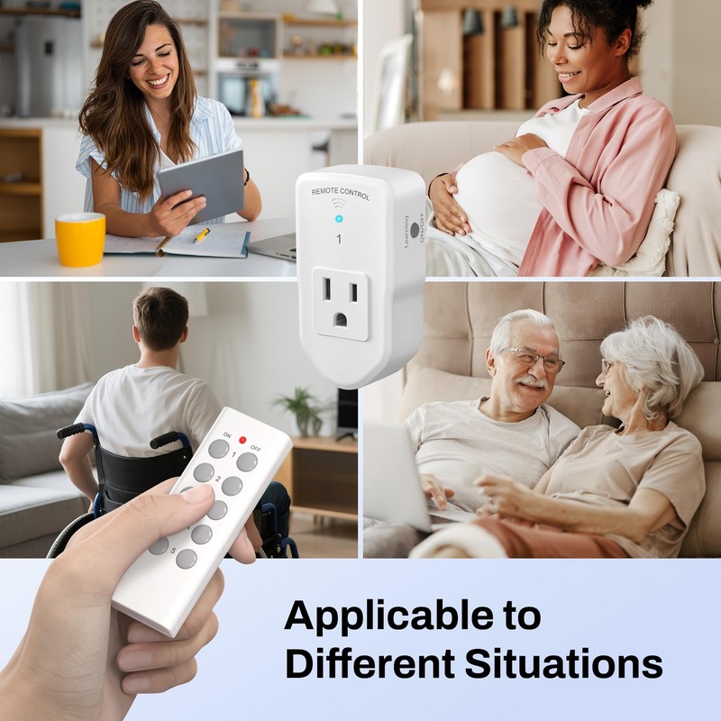 BN-LINK Wireless Remote Control Outlet Electrical Switch for Lights, Fans,