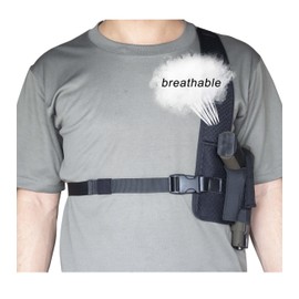 HOGIKUO Universal Shoulder Holster，Chest Holster,Concealed Shoulder Holster for Men,Fits 1911,M&P Shield 9mm, Glock 19,Sig P365,S&W Bodyguard and More（Right Hand）