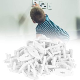50 EU Socket Cover Anti Electric Shock Socket Protective Cover Power Plug Insulated Protective Film for Child Baby at Home and School