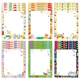 Back to School Stationery Paper 60pcs Colorful School Stuff Letterhead Paper 8.5 x 11 Inch First Day of School Writing Scrapbook Paper for Students Teacher Printing Notes