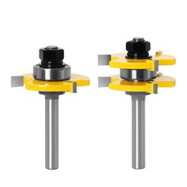 Mesee 8 mm Shank Groove and Groove Milling Cutter Set, Groove and Tongue Shaft Nut Set, Spring Groove Cutter Disc Groove Cutter Set, Milling Wood Cutter Tool for DIY CNC Engraving Machine Trimming