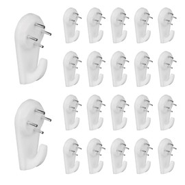 PSOWQ Pack of 50 White Picture Hooks No Drilling Picture Hooks for Nailing, Invisible Wall Hooks, Multifunctional Picture Hooks, Wall Hanger, No Drill Wall Nails for Pictures, Hanging Photo Frame,