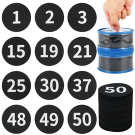 50 Pcs Black Carpet Floor Circle Sit Markers with Numbers 1-50 Carpet Dots for Spot Markers, 4 Inch Floor Dots Teacher Supplies Classroom Organization for Home Elementary Preschool