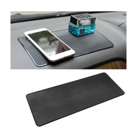 KHGUZ Car Anti-Slip Dashboard Rubber Mat, 10.6" x 5.9" Sticky Adhesive Auto Dashboard Pad for Cell Phone Sunglasses, Multifunctional Magic Vehicle Dash Pad, Universal for RV, SUV, Truck (Grid)