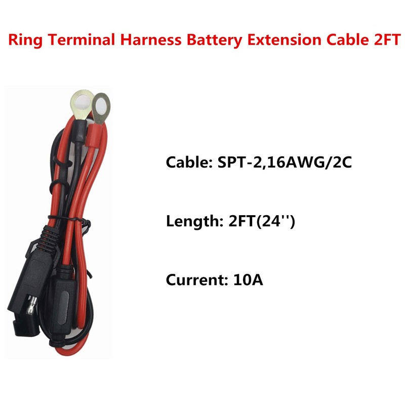 SAE to Ring Terminal Harness Cable 2FT - SAE Plug