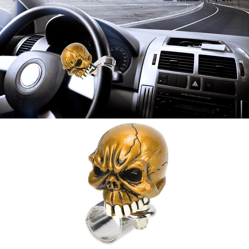 Steering Wheel Spinner Knob Skull Shape Universal Power Handle for