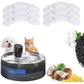 6 Pcs Filtros de Fuente de Agua para Gato, Repuesto de Bebedero para Mascotas, Filtros con Resina Incorporada y Carbón Activo, Sistema de filtración de cinco etapas