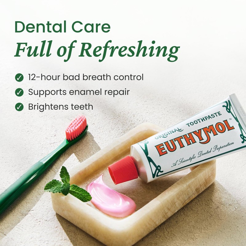 EUTHYMOL Original Toothpaste (3.7fl oz*5, Pack of 5) - Fluoride-Free
