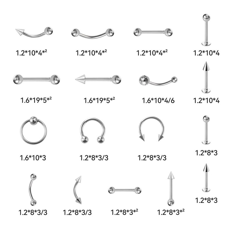 Juland 85 PCS Piercing Kit Body Piercing Surgical Steel Belly