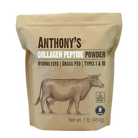 Anthony's Collagen Peptide Powder, 1 lb, Pure Hydrolyzed, Gluten Free, Keto and Paleo Friendly, Grass Fed, Unflavored, Non GMO