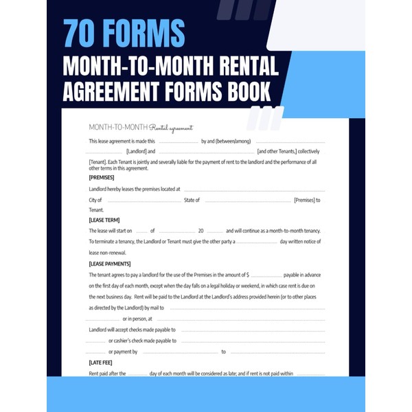 Month to Month Rental Agreement Forms Book, 70 Forms -