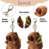 Mezrkuwr 2 Pieces Capybara Plush Key Chains Tortoise and Burger