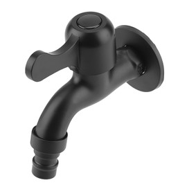 Rankomu 304 Stainless Steel Black Wall Mount Tap, Garden Tap & Outside Tap with Drip-Free Design, For Bathroom Laundry Kitchen (178g, 1/2 Inch)