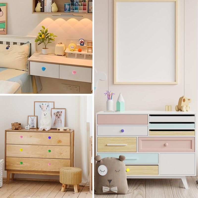 Zorveiio 10Pcs Royal Blue Round Cabinet Knobs, Metal Drawer Knobs