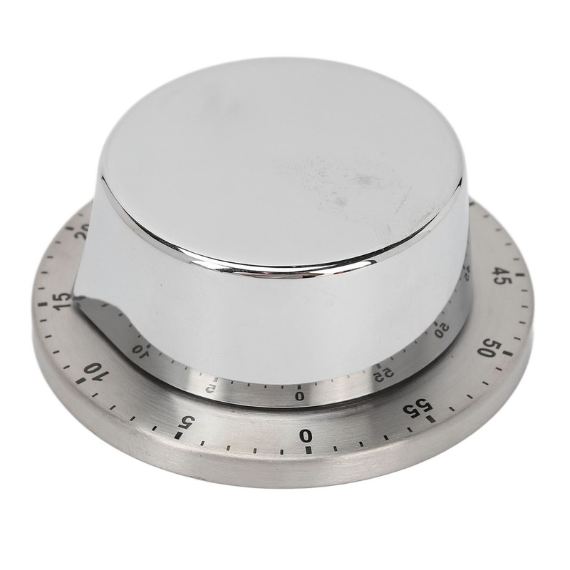 Mechanical Timer Accurate Quiet Counting Loud Alarm Sound Silver Timing