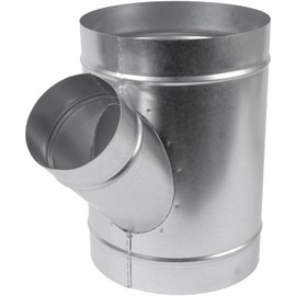 HVAC OV 45° Degree Ø8 x 8 x 4 Inch Wye-Shape Duct Splitter - Metal 3 Way Fitting Adapter - Galvanized Steel - Spiral Duct Hose Dryer Connector - for Home or Industrial HVAC Ventilation - Branch 4 Inch