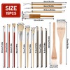 15 Pcs Glaze Brushes Set, Different Shapes Wool Art Paintbrush