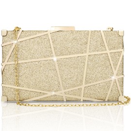 Farcauo Handbag Women's Evening Bag Golden Women's Clutch Bag Small Shoulder Bag Women's Handbag Bridal Bag, gold clutch wallet