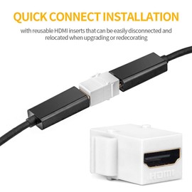 Phizli HDMI Keystone Jack 4K, 20 Pack HDMI Keystone Insert Female to Female Coupler Video Adapter (White)