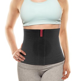 ORTONYX Premium Umbilical Hernia Belt for Men and Women / 10.25" Abdominal Binder With Hernia Support Pad - Navel Ventral Epigastric Incisional and Belly Button Hernias - Black OX5241-10-S/M